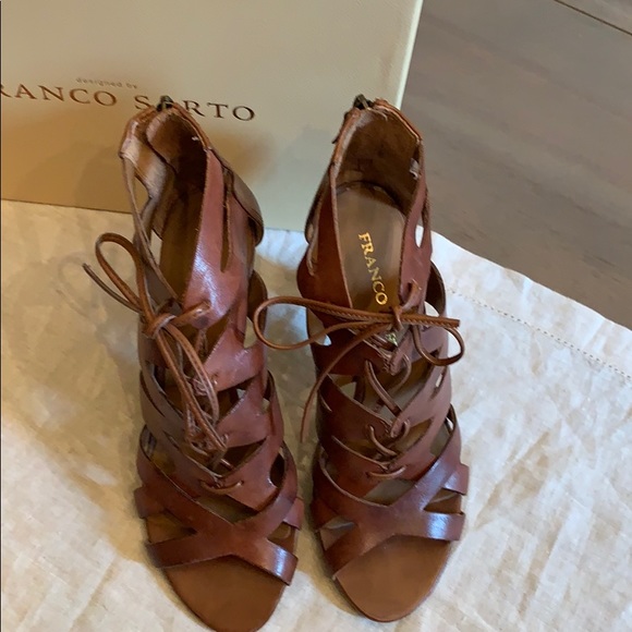 Franco Sarto Brown Leather Sandals - Picture 2 of 4